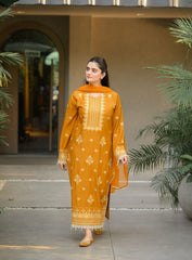 Golden Grace 3pc Suit Plain musturd Dupata