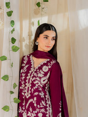 Magenta Embroidered 3Pc