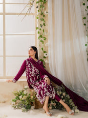 Magenta Embroidered 3Pc