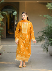 Golden Grace 3pc Suit Plain musturd Dupata