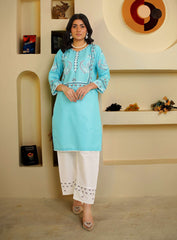 Ocean Breeze – Aqua Cotton Suit