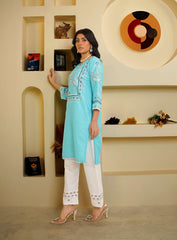 Ocean Breeze – Aqua Cotton Suit