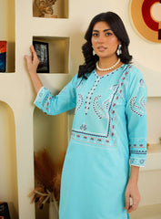 Ocean Breeze – Aqua Cotton Suit