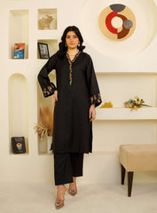 Black 3-Piece Cotton Suit