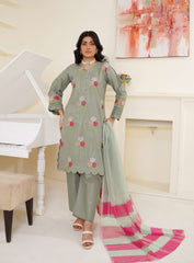 Grey 3-Piece Cotton Suit