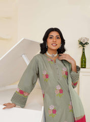 Grey 3-Piece Cotton Suit