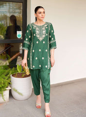 Green 3-Piece Cotton Suit