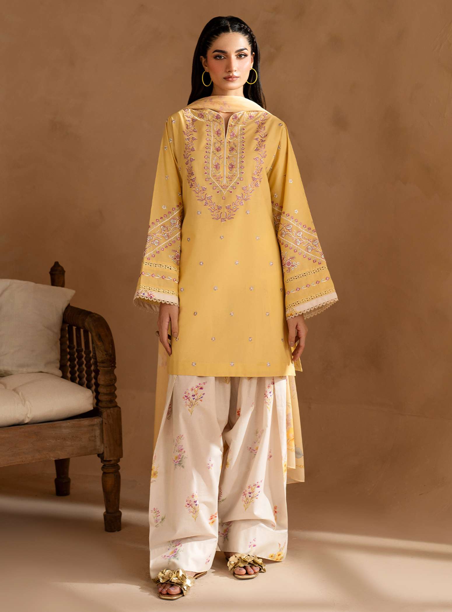 Mango Light 3-Piece Cotton Suit