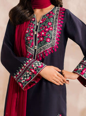 Mirana Navy 3-Piece Cotton Suit
