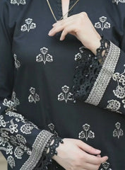 Classic Black & White Cotton 3-Piece Suit
